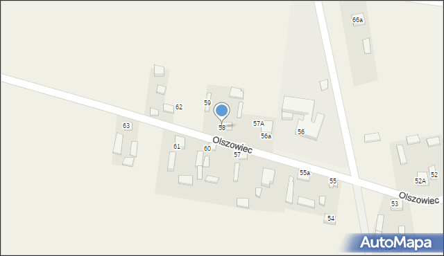 Olszowiec, Olszowiec, 58, mapa Olszowiec