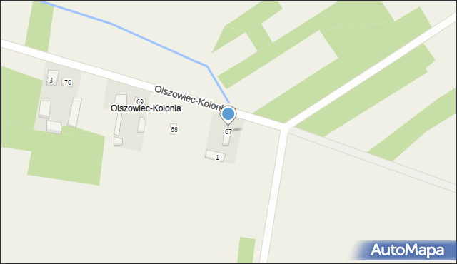 Olszowiec, Olszowiec, 67, mapa Olszowiec