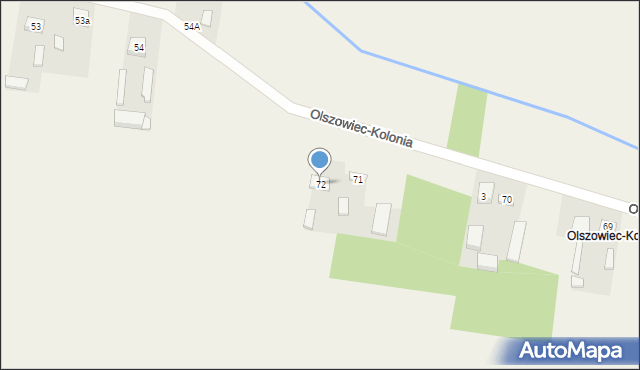 Olszowiec, Olszowiec, 72, mapa Olszowiec