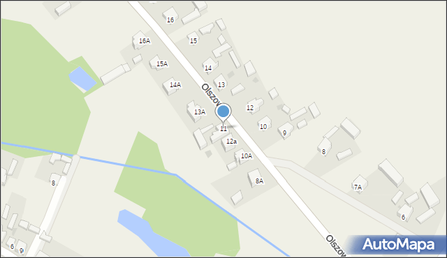 Olszowiec, Olszowiec, 11, mapa Olszowiec