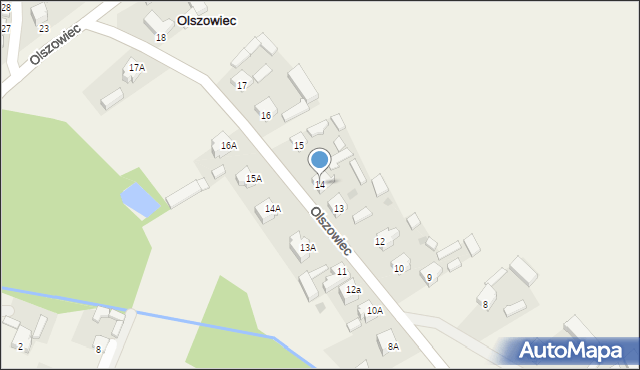 Olszowiec, Olszowiec, 14, mapa Olszowiec