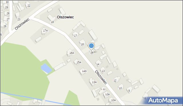 Olszowiec, Olszowiec, 15, mapa Olszowiec