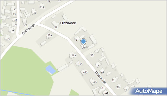 Olszowiec, Olszowiec, 16, mapa Olszowiec