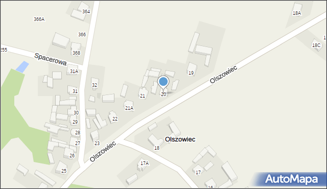 Olszowiec, Olszowiec, 20, mapa Olszowiec