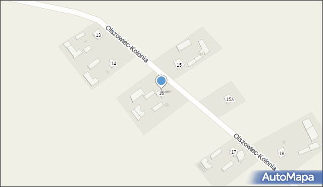 Olszowiec-Kolonia, Olszowiec-Kolonia, 16, mapa Olszowiec-Kolonia