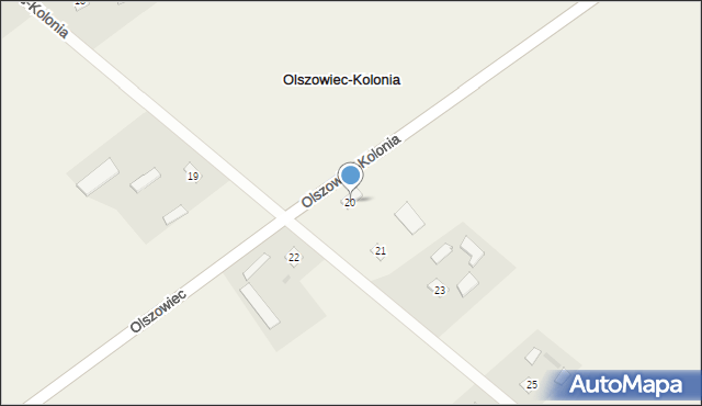 Olszowiec-Kolonia, Olszowiec-Kolonia, 20, mapa Olszowiec-Kolonia