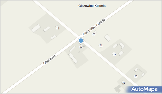 Olszowiec-Kolonia, Olszowiec-Kolonia, 22, mapa Olszowiec-Kolonia