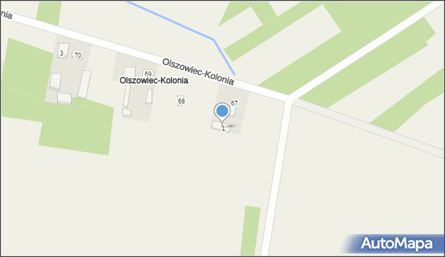 Olszowiec-Kolonia, Olszowiec-Kolonia, 1, mapa Olszowiec-Kolonia