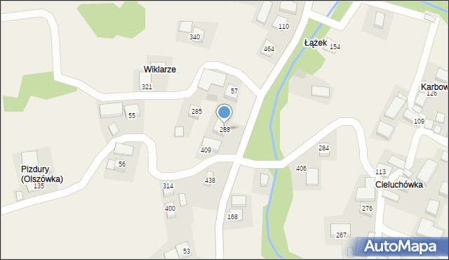 Olszówka, Olszówka, 288, mapa Olszówka