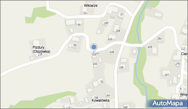 Olszówka, Olszówka, 314, mapa Olszówka