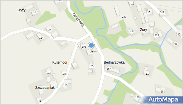 Olszówka, Olszówka, 45, mapa Olszówka