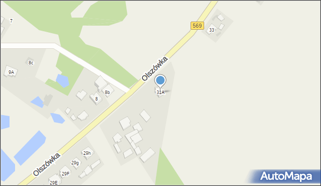 Olszówka, Olszówka, 31A, mapa Olszówka