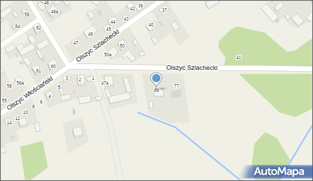 Olszyc Szlachecki, Olszyc Szlachecki, 69, mapa Olszyc Szlachecki