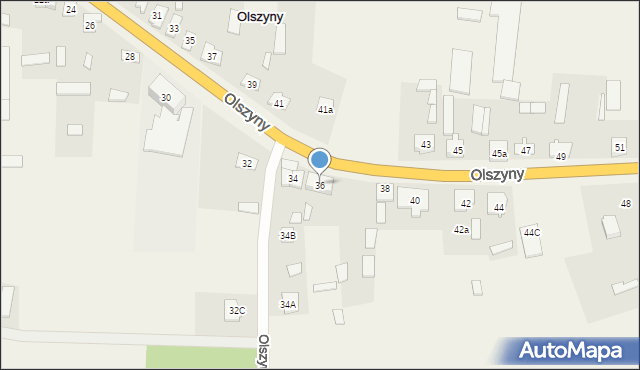 Olszyny, Olszyny, 36, mapa Olszyny