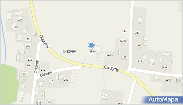 Olszyny, Olszyny, 204, mapa Olszyny