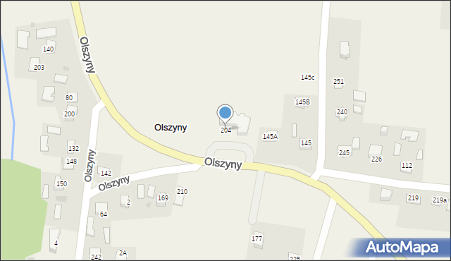 Olszyny, Olszyny, 204, mapa Olszyny