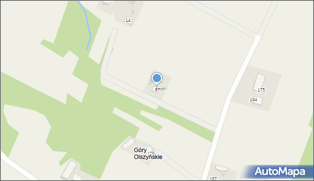 Olszyny, Olszyny, 67, mapa Olszyny