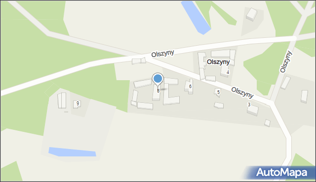 Olszyny, Olszyny, 8, mapa Olszyny