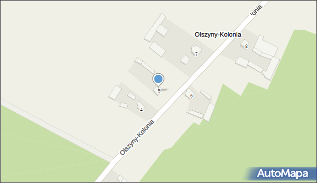 Olszyny-Kolonia, Olszyny-Kolonia, 5, mapa Olszyny-Kolonia