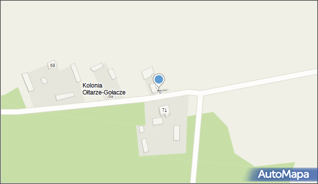 Ołtarze-Gołacze, Ołtarze-Gołacze, 70, mapa Ołtarze-Gołacze