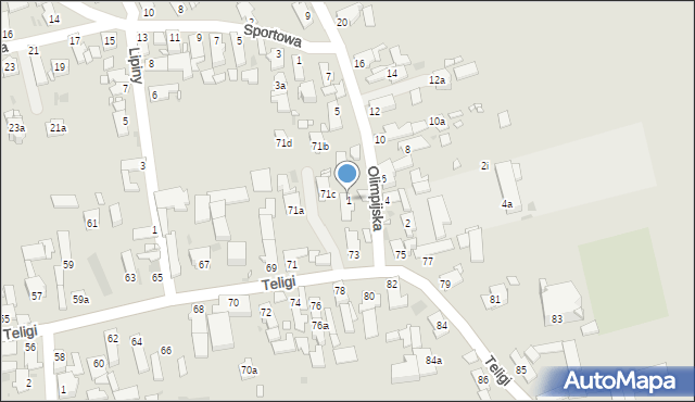 Opole, Olimpijska, 1, mapa Opola