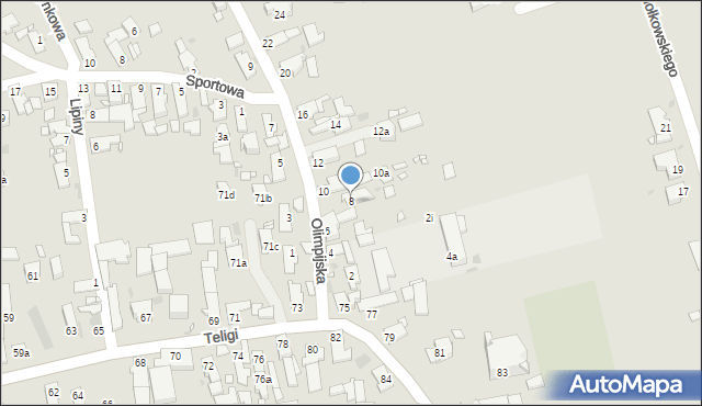 Opole, Olimpijska, 8, mapa Opola