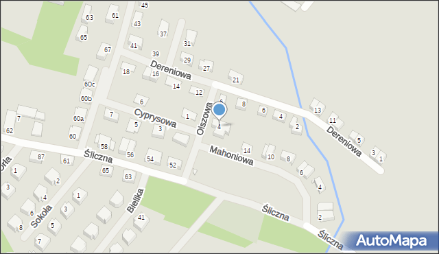 Opole, Olszowa, 4, mapa Opola