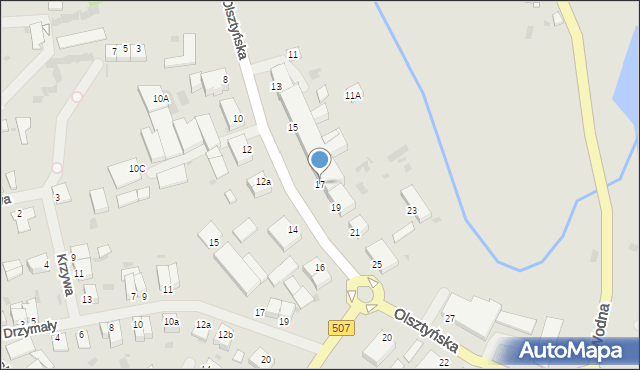 Orneta, Olsztyńska, 17, mapa Orneta