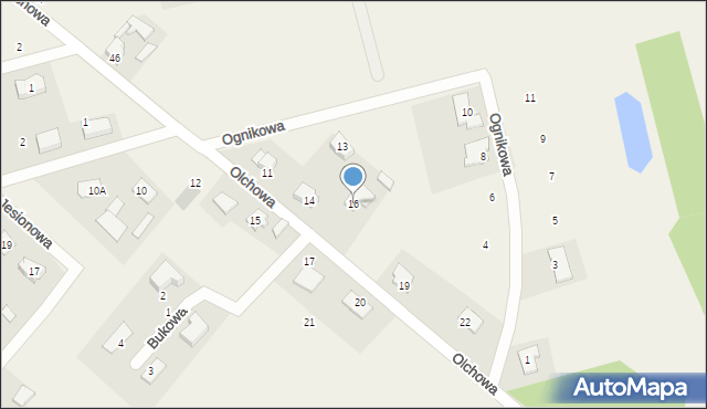 Osiedle Poznańskie, Olchowa, 16, mapa Osiedle Poznańskie