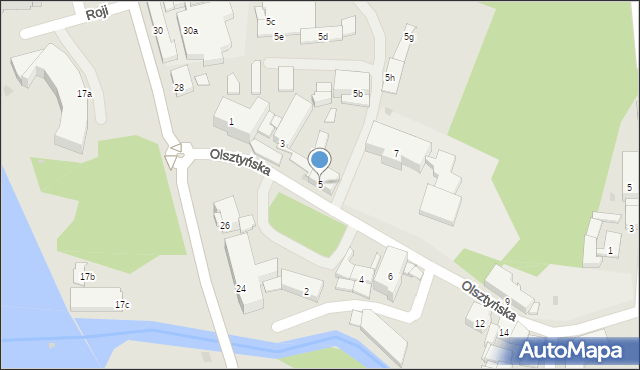 Ostróda, Olsztyńska, 5, mapa Ostróda