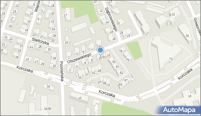Ostrołęka, Olszewskiego Jerzego, dr., 10, mapa Ostrołęka
