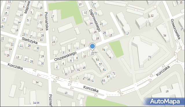 Ostrołęka, Olszewskiego Jerzego, dr., 12, mapa Ostrołęka