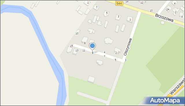 Ostrołęka, Olszynowa, 9, mapa Ostrołęka