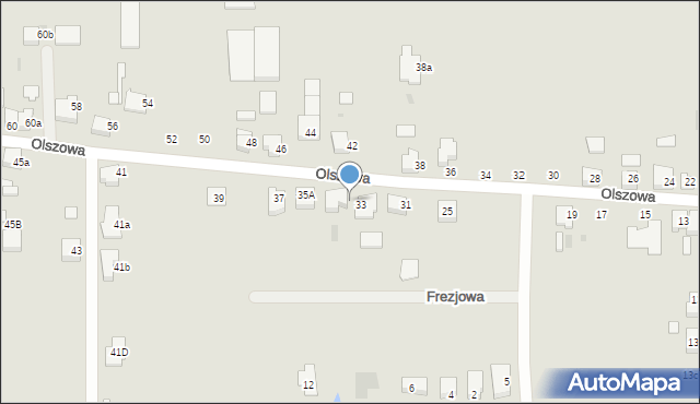 Ostrów Wielkopolski, Olszowa, 35, mapa Ostrów Wielkopolski