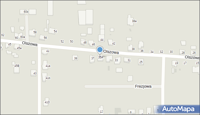 Ostrów Wielkopolski, Olszowa, 35A, mapa Ostrów Wielkopolski