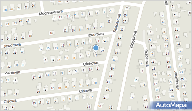 Ostrowiec Świętokrzyski, Olchowa, 2, mapa Ostrowiec Świętokrzyski