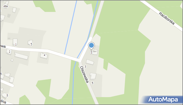 Ostrożnica, Olszewska, 1, mapa Ostrożnica