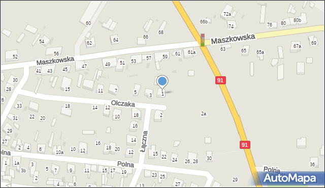 Ozorków, Olczaka Zygmunta, por., 1, mapa Ozorków