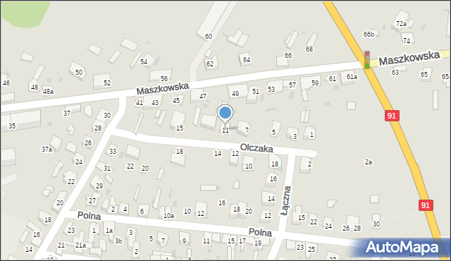Ozorków, Olczaka Zygmunta, por., 11, mapa Ozorków
