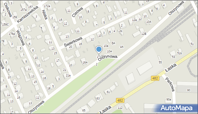 Pabianice, Olszynowa, 12A, mapa Pabianic