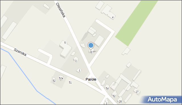 Parole, Olesińska, 6, mapa Parole