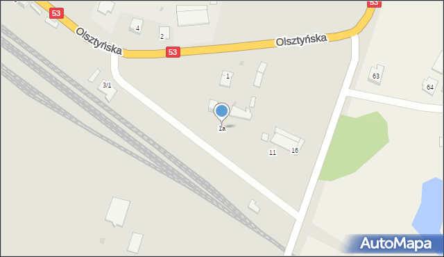 Pasym, Olsztyńska, 1a, mapa Pasym