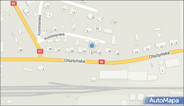 Pisz, Olsztyńska, 22, mapa Pisz