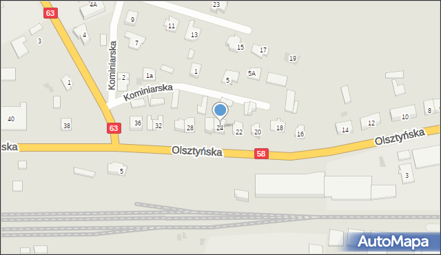 Pisz, Olsztyńska, 24, mapa Pisz