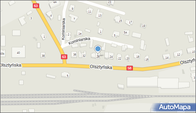 Pisz, Olsztyńska, 28, mapa Pisz