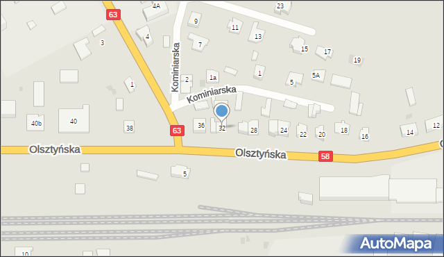 Pisz, Olsztyńska, 32, mapa Pisz