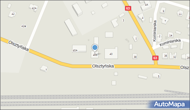 Pisz, Olsztyńska, 40b, mapa Pisz