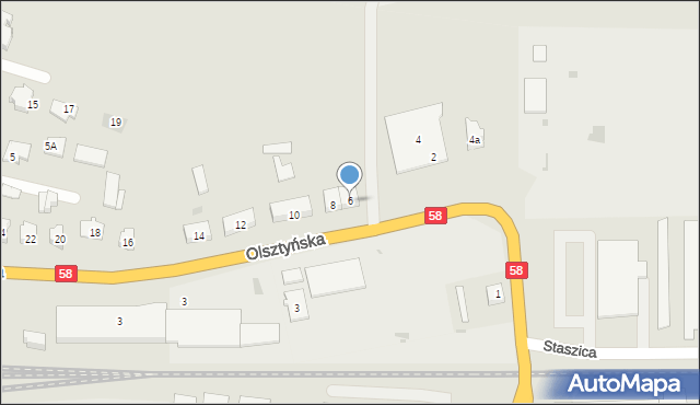 Pisz, Olsztyńska, 6, mapa Pisz