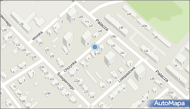 Poznań, Olszynka, 5, mapa Poznania