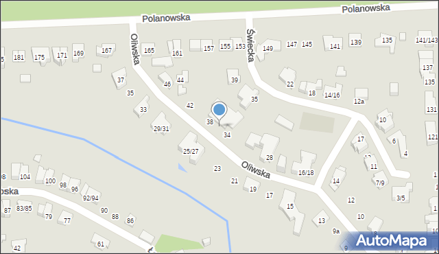 Poznań, Oliwska, 36, mapa Poznania